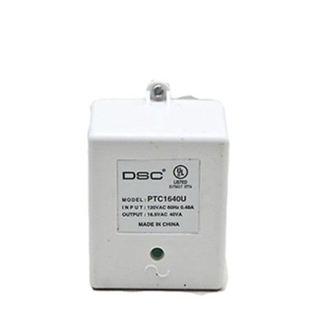 DSC PTC1640U - TRANSFORMADOR 16VCA / 40VA FUSIBLE INTERNO PARA PANELES Y MÓDULOS DE NEO, POWER SERIES Y MAXSYS