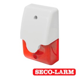 MINISIRENA CON ESTROBO ROJO SECO-LARM SL-1312-SA/R 2 HILOS ALIMENTACION 6-12VCD NIVEL DE SONIDO 110DB