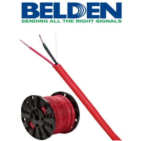 BELDEN 5220UL0021000 - BOBINA DE CABLE PARA SISTEMAS DE DETECCION DE INCENDIO / 2 CONDUCTORES / CALIBRE 16 / SIN BLINDAR / ROJO