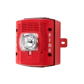 BOCINA CON LÁMPARA ESTROBOSCÓPICA PARA EXTERIOR, CON CONFIGURACIÓN ESTROBOSCÓPICA SELECCIONABLE, COLOR ROJO