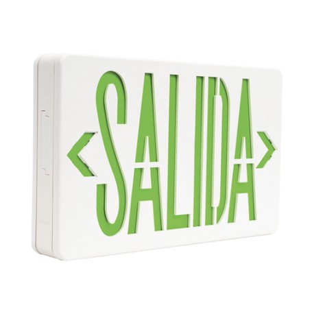 LETRERO LED DE SALIDA UNIVERSAL CON ALTO BRILLO/USO EN PARED, LATERAL O TECHO/BATERÍA DE RESPALDO INCLUIDA