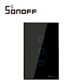APAGADOR DE PARED TOUCH ON/OFF SONOFF T3US3C COLOR NEGRO SMART INALAMBRICO WIFI PARA SOLUCION DE SMART HOME CON TEMPORIZADOR PA