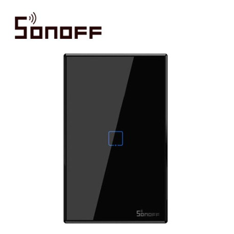 APAGADOR DE PARED TOUCH ON/OFF SONOFF T3US1C COLOR NEGRO SMART INALAMBRICO WIFI PARA SOLUCION DE SMART HOME CON TEMPORIZADOR PA