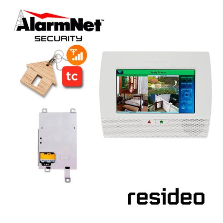 KIT CON PANEL AUTOCONTENIDO INALAMBRICO DE PANTALLA TACTIL 7” SOPORTA 80 ZONAS INALAMBRICAS PROGRAMABLES, ADMITE 24 LLAVEROS, E