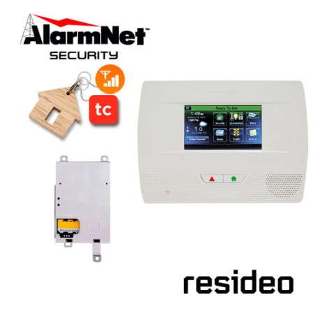 KIT CON PANEL AUTOCONTENIDO INALAMBRICO DE PANTALLA TACTIL 4.3” SOPORTA 64 ZONAS INALAMBRICAS PROGRAMABLES, ADMITE 16 LLAVEROS,